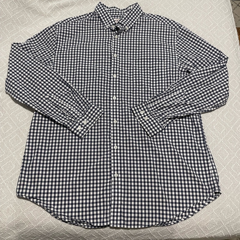 Merona Classic Fit Button Down Shirt, Size XL, Black & White